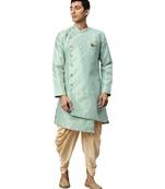Blue silk Semi Indo-Western and Patiala Set