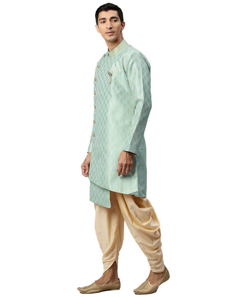 Blue silk Semi Indo-Western and Patiala Set