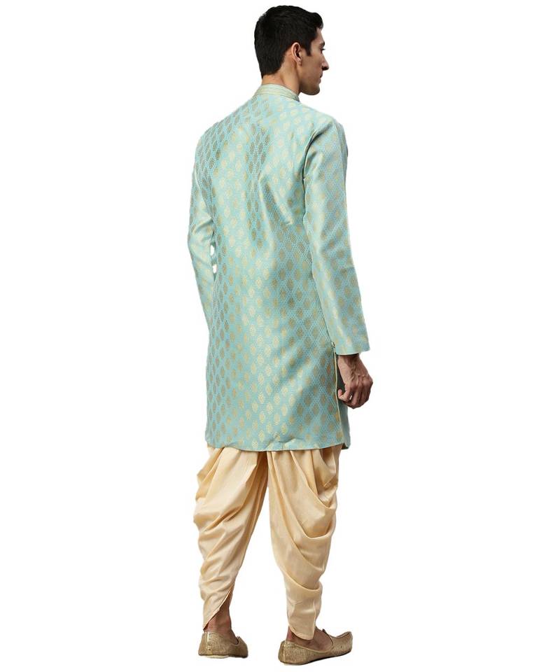 Blue silk Semi Indo-Western and Patiala Set