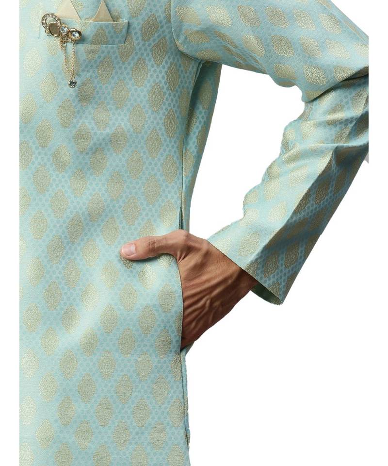 Blue silk Semi Indo-Western and Patiala Set