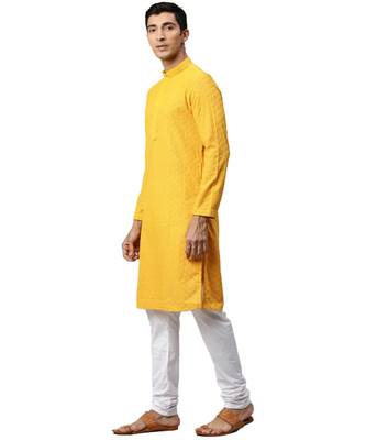 yellow cotton Kurta Churidar Set 3