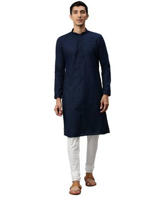 Blue cotton Kurta Churidar Set 1