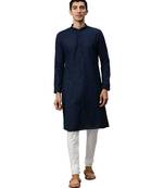 Blue cotton Kurta Churidar Set