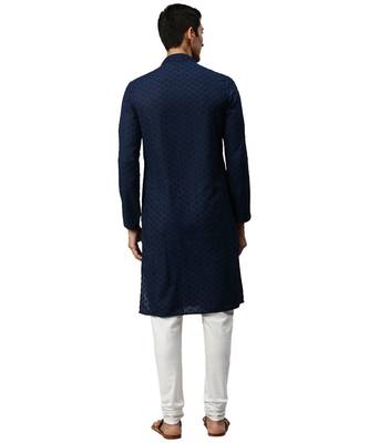 Blue cotton Kurta Churidar Set 4