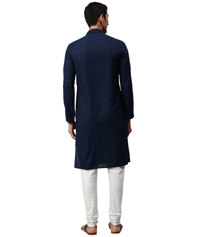 Blue cotton Kurta Churidar Set