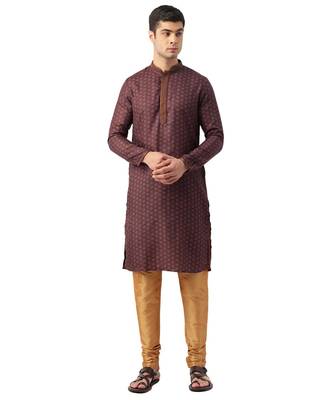 red Viscose Kurta Churidar Set 1