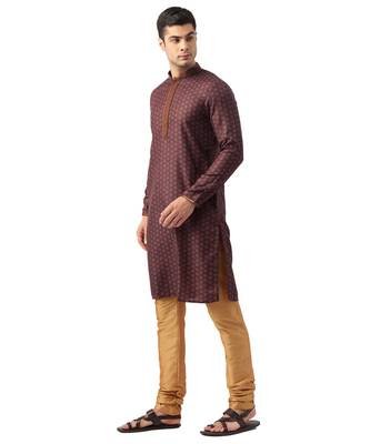 red Viscose Kurta Churidar Set 3