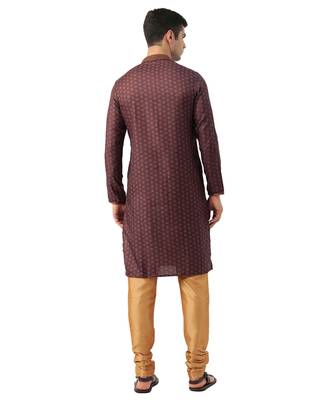 red Viscose Kurta Churidar Set 4