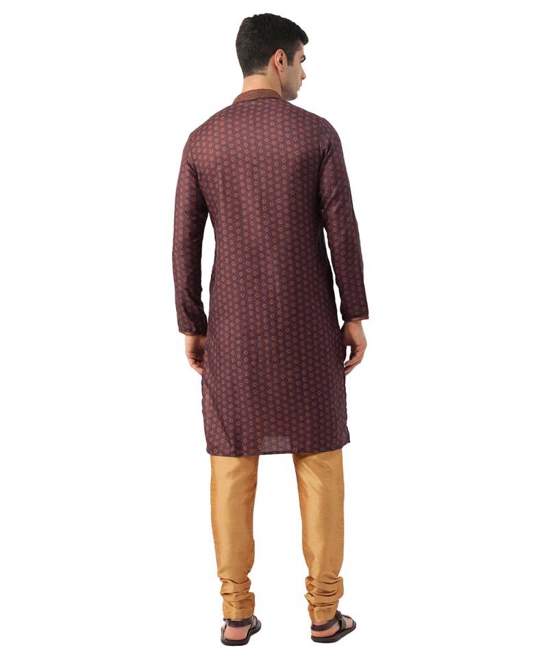 red Viscose Kurta Churidar Set