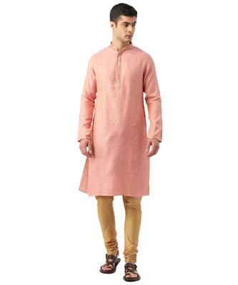 Pink Art Silk Kurta Churidar Set 1