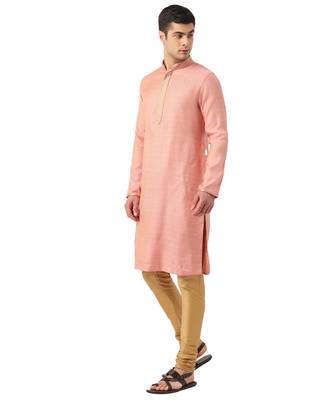 Pink Art Silk Kurta Churidar Set 4