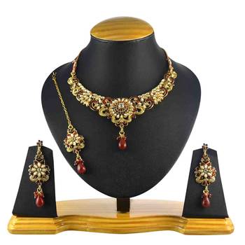 Maroon Pearl necklace-sets 1