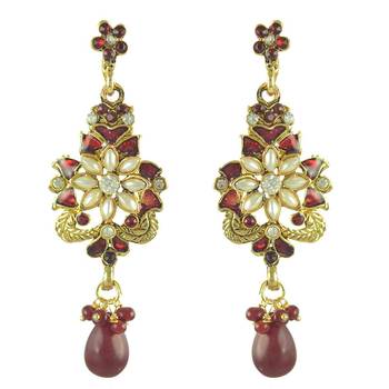 Maroon Pearl necklace-sets 2