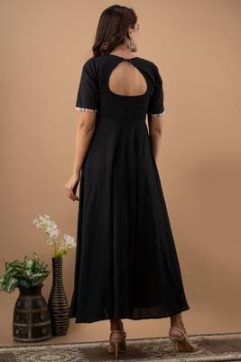 Black plain cotton cotton-kurtis 5
