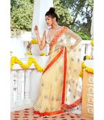 YELLOW organza sarees