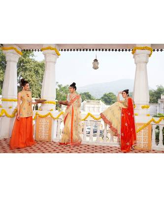 YELLOW organza sarees 2