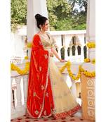 embroidered organza yellow  lehenga