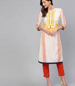 Off white printed rayon kurtis