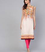 Off white printed rayon kurtis