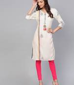 Off white printed rayon kurtis