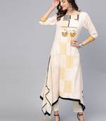 Off white printed rayon kurtis