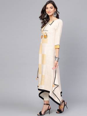 Off white printed rayon kurtis 2