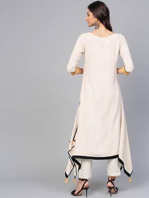 Off white printed rayon kurtis 3