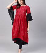 Black printed cotton kurtis