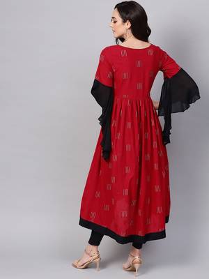 Black printed cotton kurtis 3