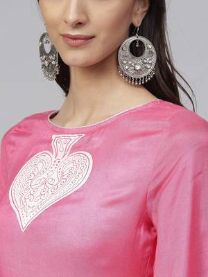 pink printed viscose kurtis 4