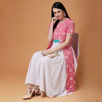 White printed viscose kurtis 2