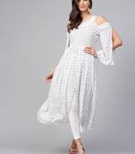 white printed rayon kurtis