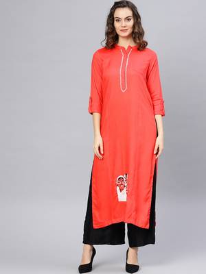 Multicolor printed rayon kurtis 1