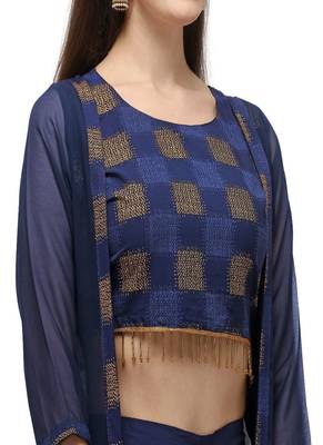 Navy-blue printed crepe ethnic-kurtis 4