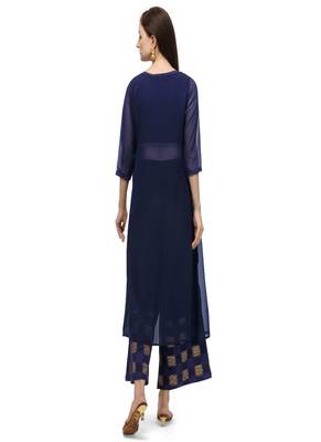 Navy-blue printed crepe ethnic-kurtis 5