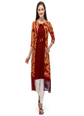 Women Printed Georgette A-line Kurta 1