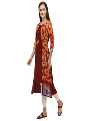 Women Printed Georgette A-line Kurta 2