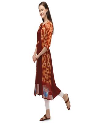 Women Printed Georgette A-line Kurta 3