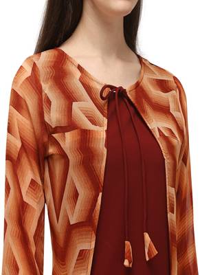Women Printed Georgette A-line Kurta 4