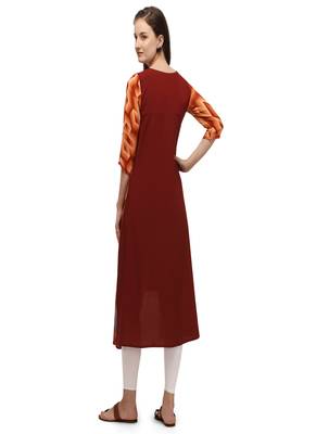 Women Printed Georgette A-line Kurta 5