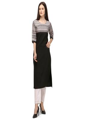 Women Printed Poly Crepe Straight Kurta 1
