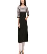 Women Printed Poly Crepe Straight Kurta