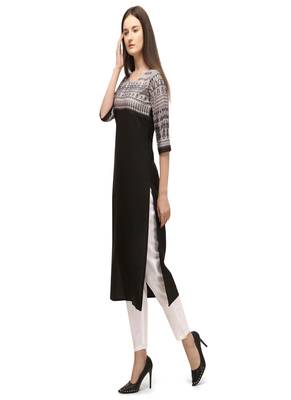 Women Printed Poly Crepe Straight Kurta 3