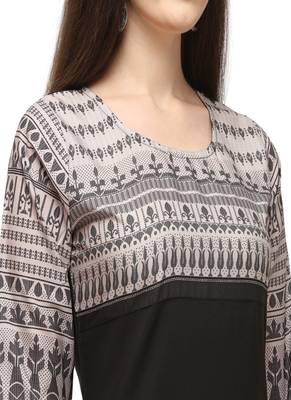 Women Printed Poly Crepe Straight Kurta 4