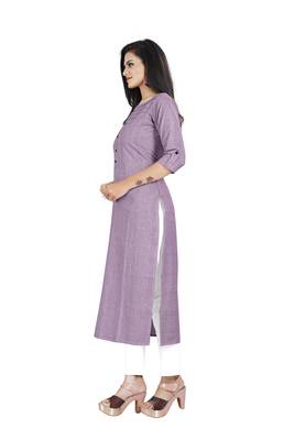 Purple plain cotton ethnic-kurtis 3