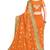 Trendmalls Orange embroidered net saree with blouse 