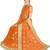 Trendmalls Orange embroidered net saree with blouse 