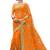 Trendmalls Orange embroidered net   Traditional Wedding Party Wear Bridal Saree With Blouse  