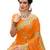 Trendmalls Orange embroidered net   Traditional Wedding Party Wear Bridal Saree With Blouse  