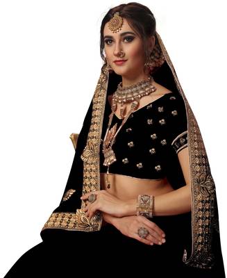 Black embroidered georgette saree with blouse 5